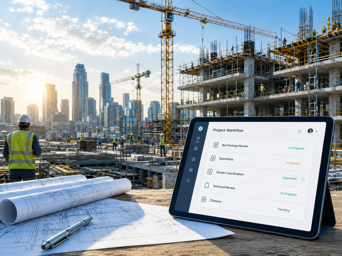 Construction sector workflow overview