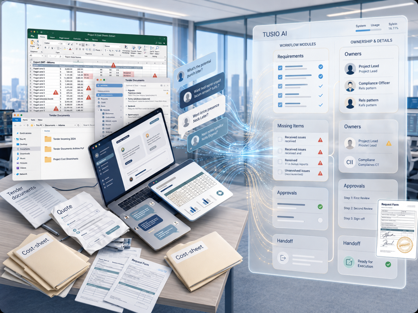 Scattered operational work becoming structured review-ready workflow